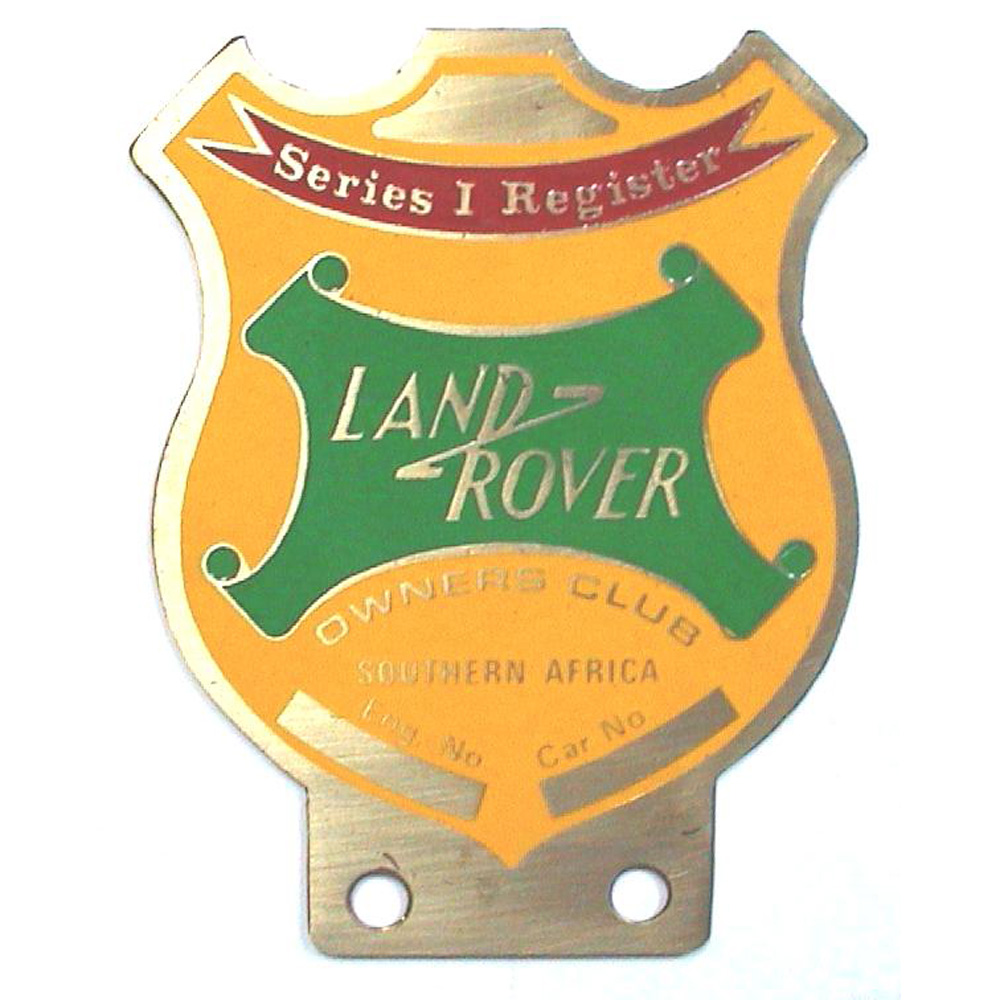 South Africa Land Rover Owners Club car badge